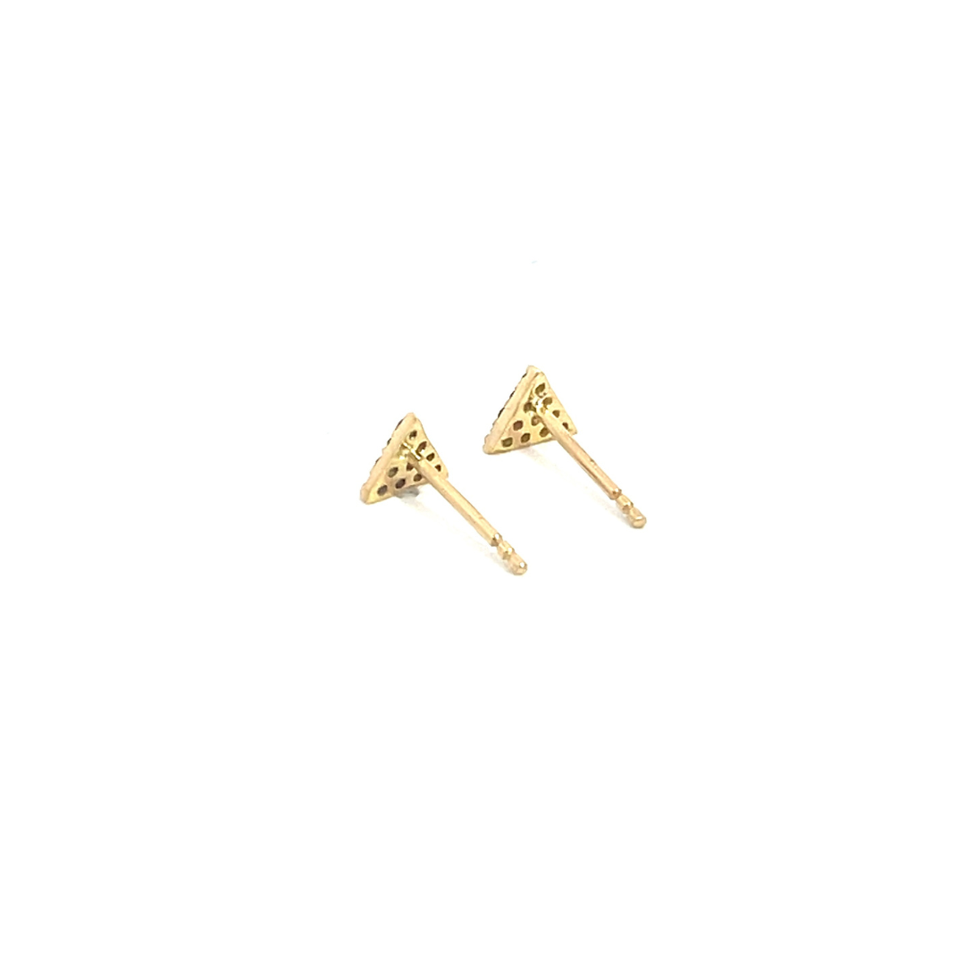 EFC54162. 14K Solid Gold and Diamonds Triangle Studs
