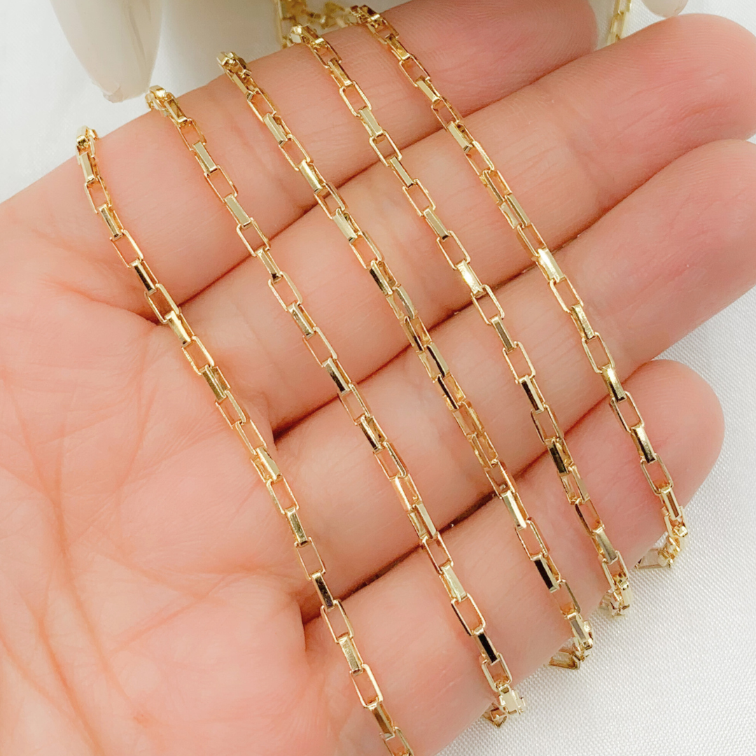 Gold Plated Sterling Silver Box Chain