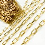 Load image into Gallery viewer, V176GP. Gold Plated 925 Sterling Silver Smooth Hollow Paperclip Link Chain