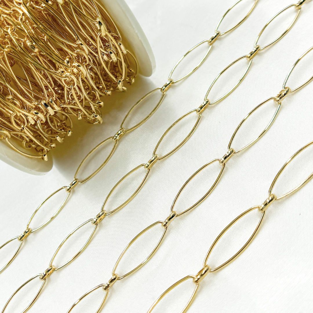 Gold Plated Sterling Silver Long & Short Oval Link