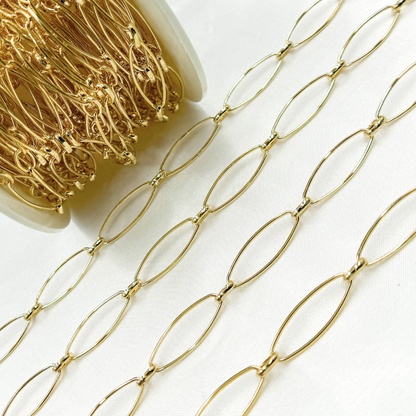 Gold Plated Sterling Silver Long & Short Oval Link