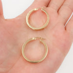 Load image into Gallery viewer, 15850021299. 14K Solid Gold Fancy Hollow Double Hoop Earrings