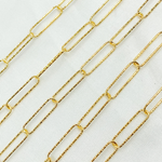 Load image into Gallery viewer, Gold Plated 925 Sterling Silver Diamond Cut Paperclip Chain. Y79DCGP
