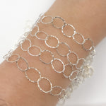 Load image into Gallery viewer, Sterling Silver Hammered Round Link Chain