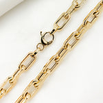 Load image into Gallery viewer, 568/A074/G. 14K Yellow Gold Hollow Smooth and Flat Paperclip Chain