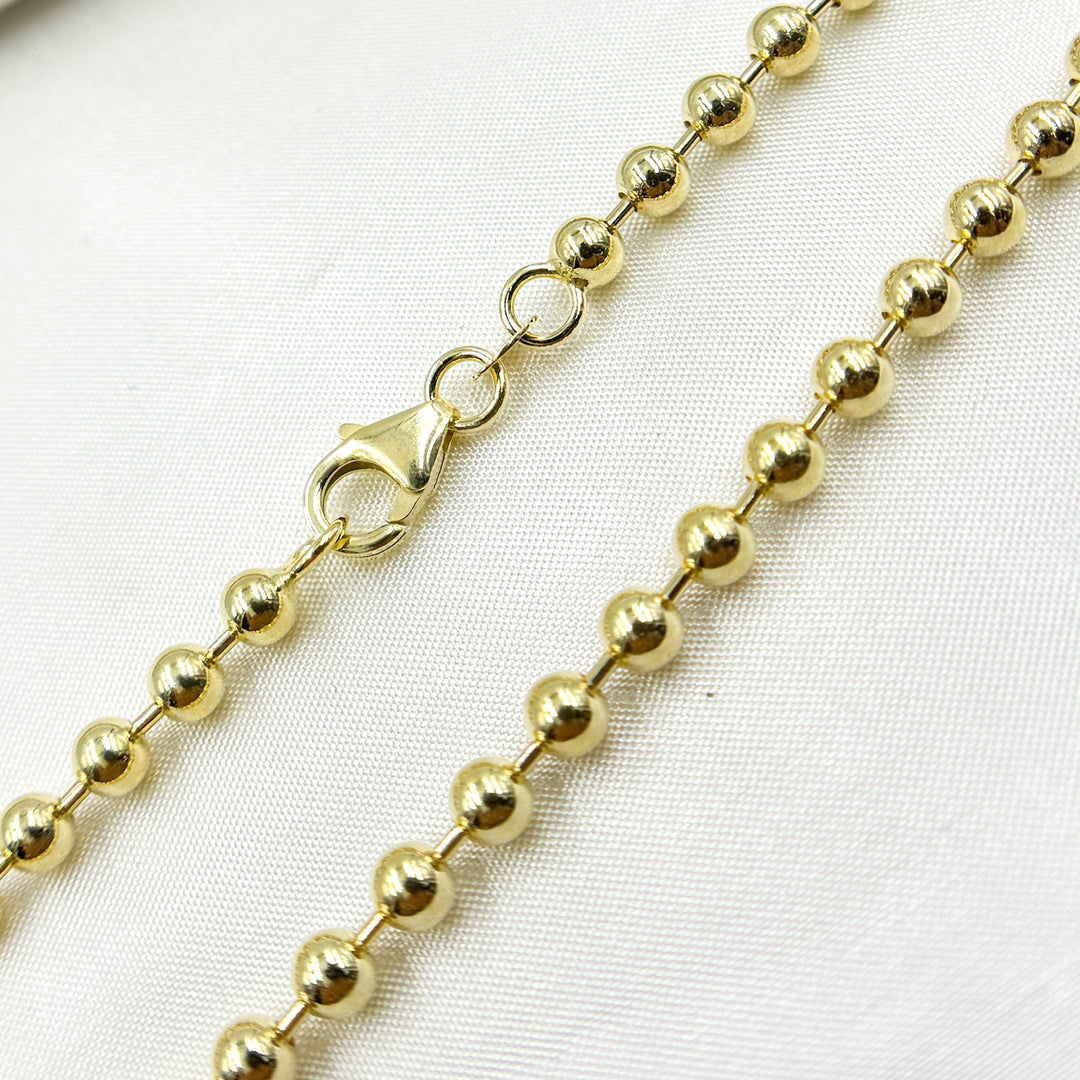 400CP. 14K Solid Gold Ball Necklace