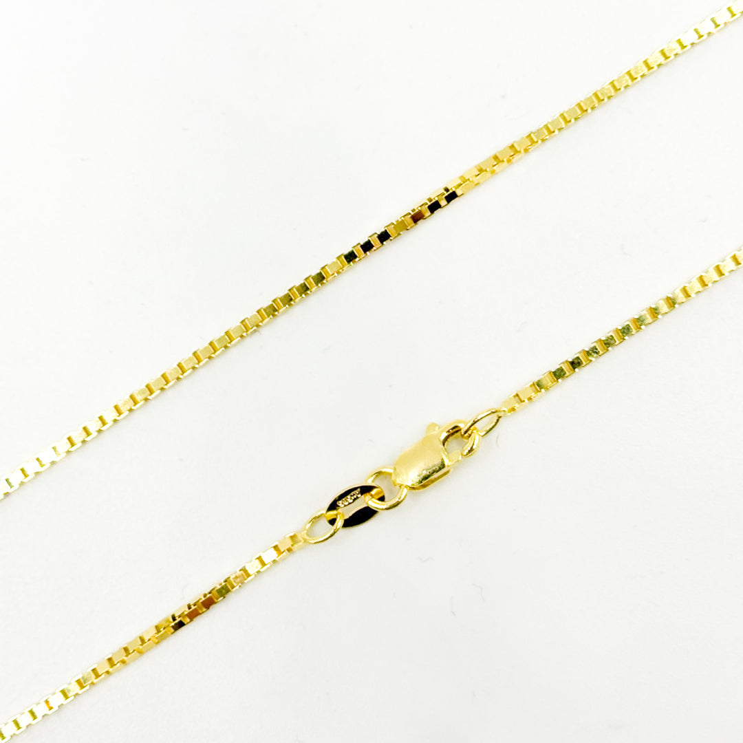 073VED. 14K Solid Gold Box Link Chain