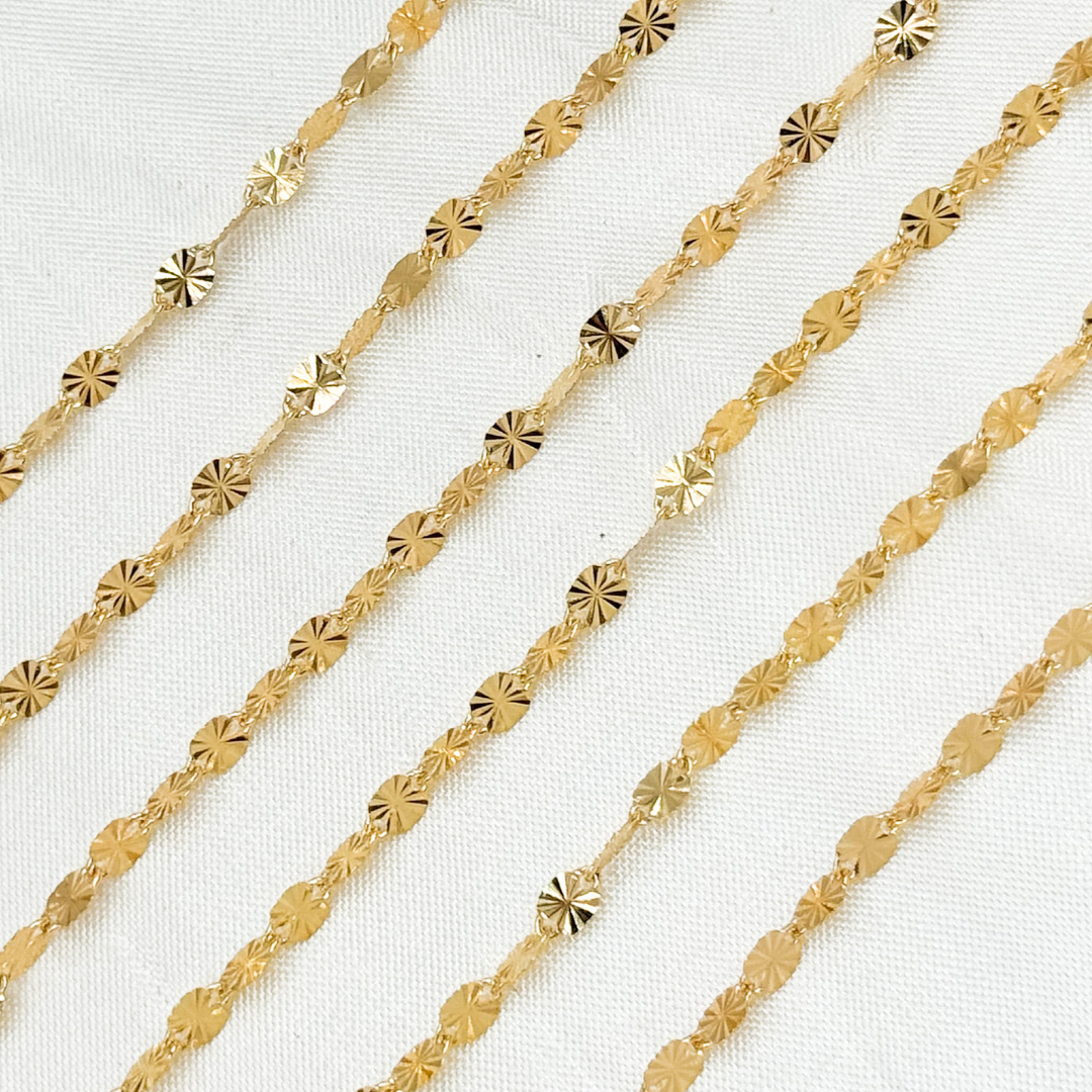 14k Gold Filled Diamond Cut Marina Chain. V226GF