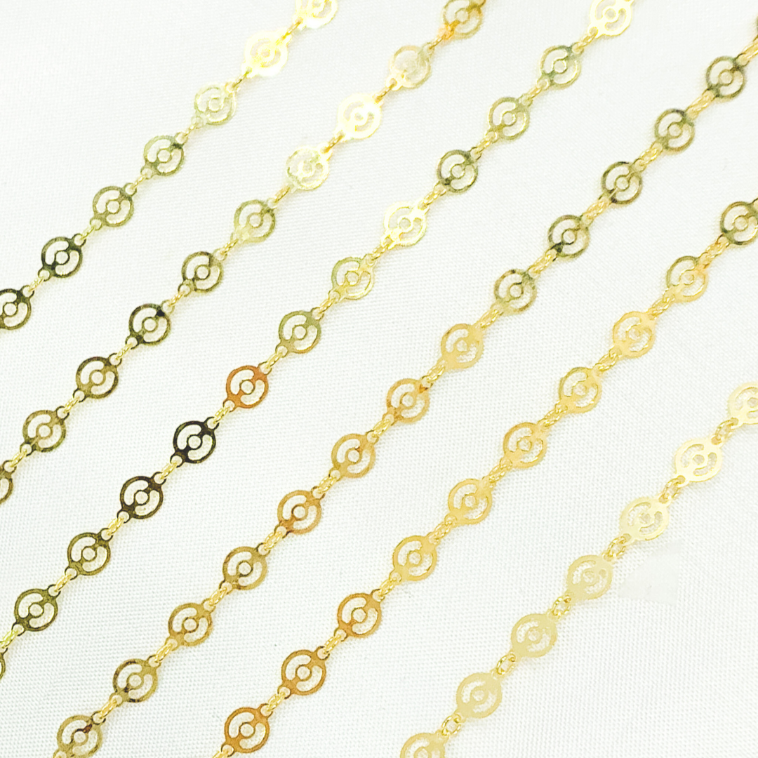 Gold Plated 925 Sterling Silver Round Twisted Chain. V15GP