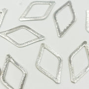 25MM White Sterling Silver Brushed Diamond Connector