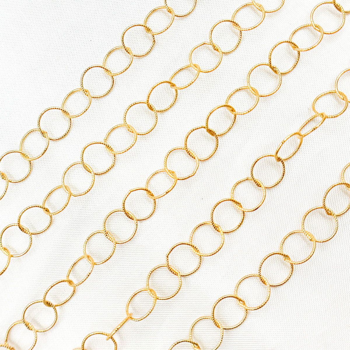 14K Gold Filled Twisted Round Link Chain