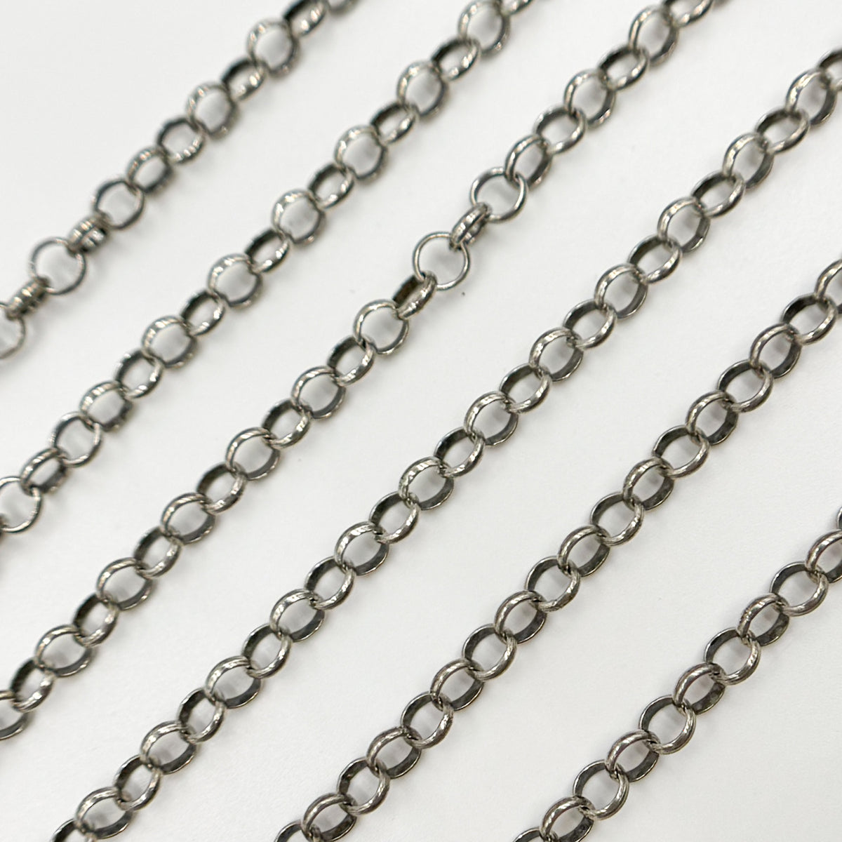 Sterling Silver Oxidized Rolo Chain