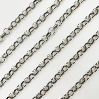 Sterling Silver Oxidized Rolo Chain