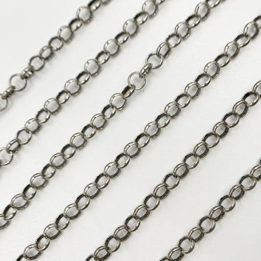 Sterling Silver Oxidized Rolo Chain