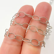 Oxidized Sterling Silver Twisted Oval Link Chain