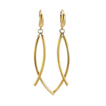 Load image into Gallery viewer, 15850018486. 14K Solid Gold Smooth and Textured Tube Hollow Dangle Leverback Earrings