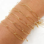 Load image into Gallery viewer, Y48GP.  Gold Plated 925 Sterling Silver Diamond Cut Oval Link Chain

