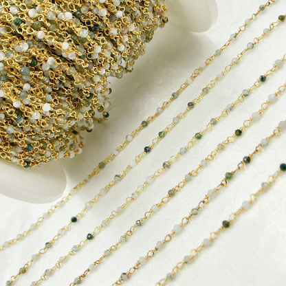 Wholesale Green Agate Wire Wrap Chain