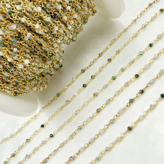 Wholesale Green Agate Wire Wrap Chain