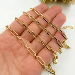 Load image into Gallery viewer, Z48GP. Gold Plated 925 Sterling Silver Diamond Cut Paperclip Link Chain