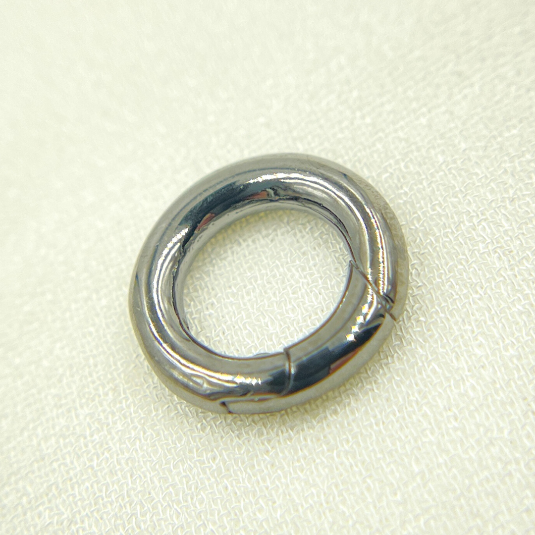 Black Rhodium 925 Sterling Silver Round Clasp 13mm. CHM05613