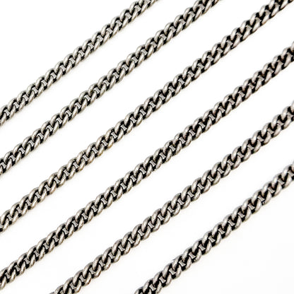 Sterling Silver Oxidized Curb Chain
