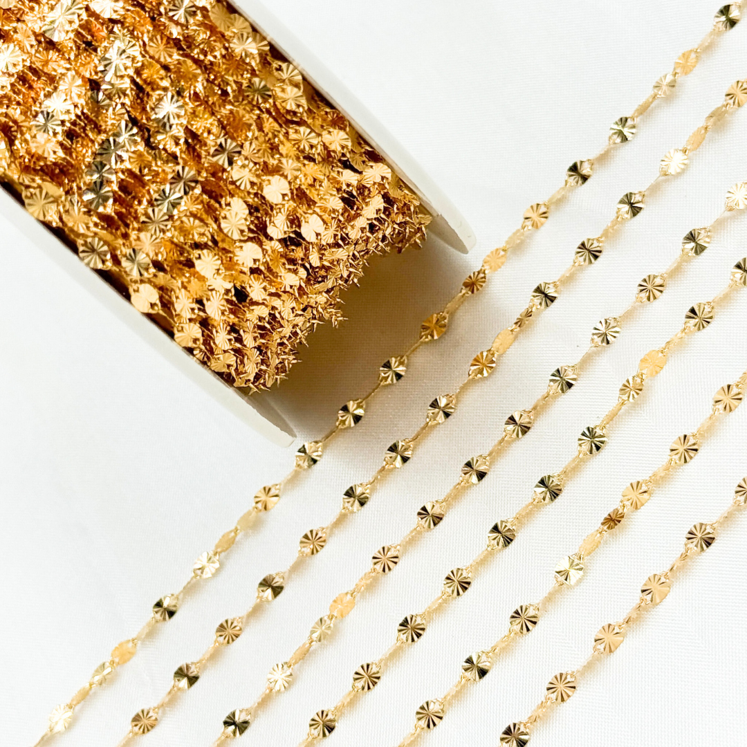 14k Gold Filled Diamond Cut Marina Chain. V226GF