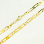 Load image into Gallery viewer, 501296G. 14k Solid Yellow Gold Mirror Flat Rectangle Link Chain
