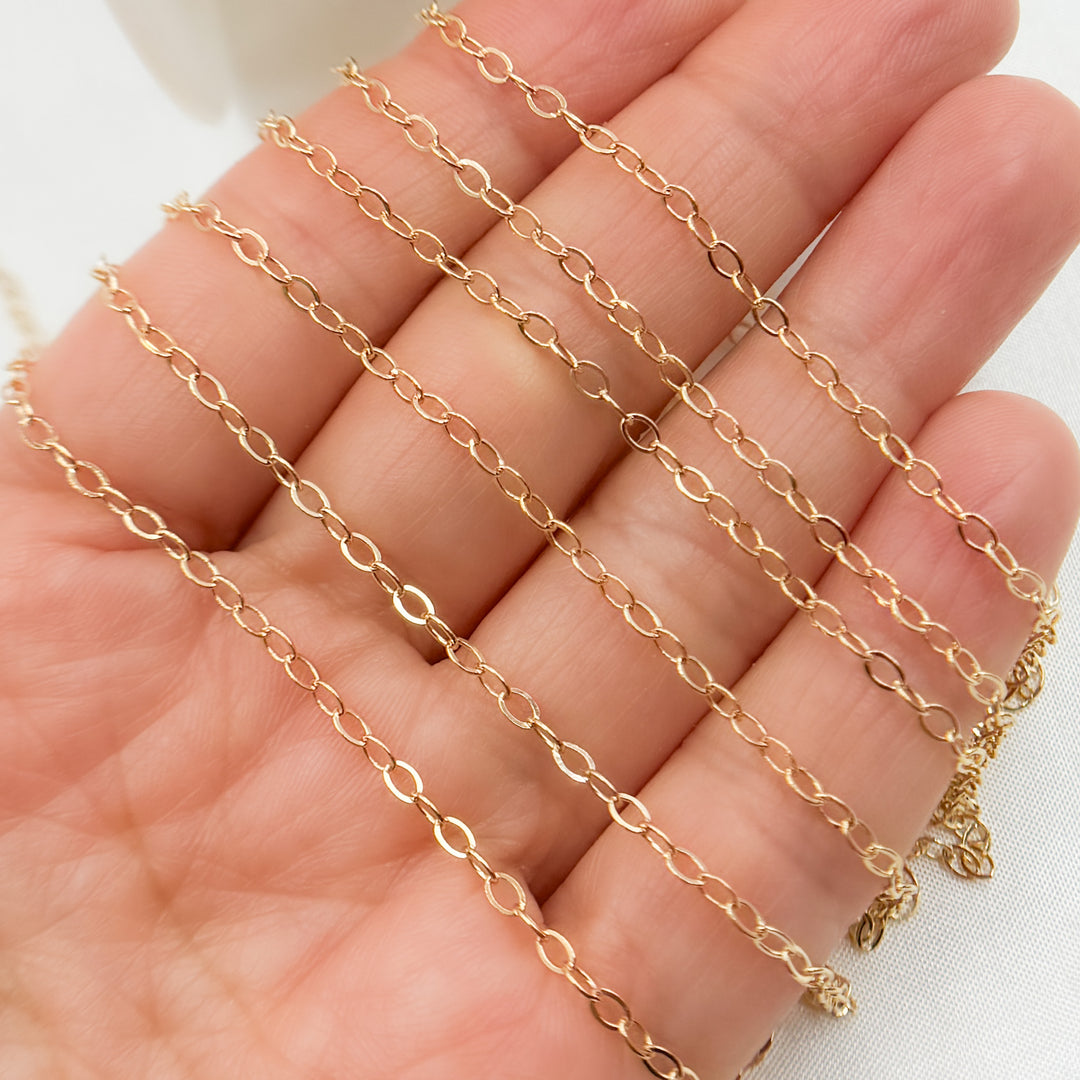 Gold-Filled Flat Oval Link Chain. 1512FGF