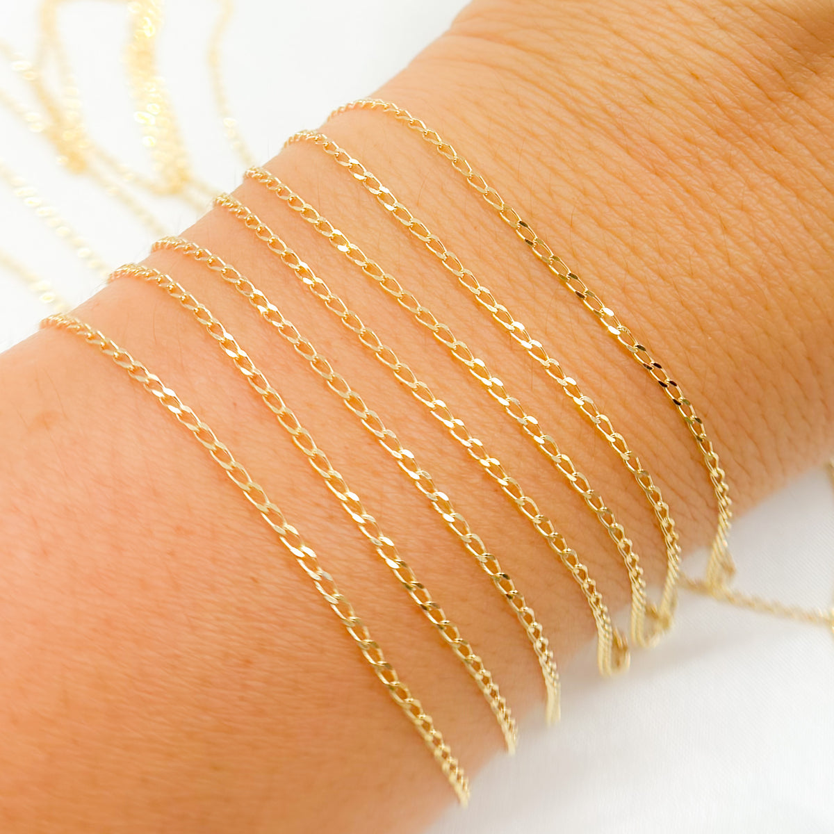 14K Solid Gold Large Curb Chain