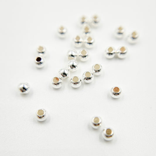 2.5MM Sterling Silver Seamless Beads