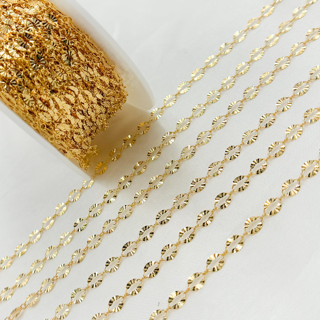 1370SBSF. 14K Gold-Filled Diamond Cut Oval Link Chain