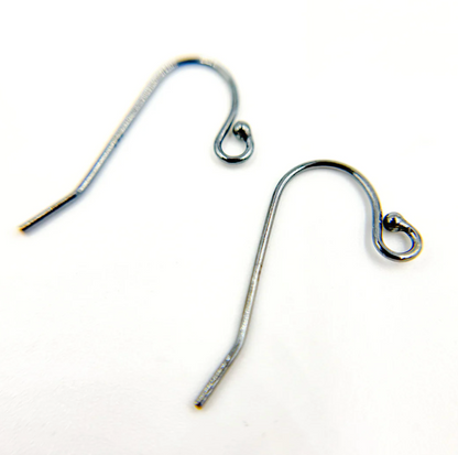 Oxidized Sterling Silver Ball End Ear Wire