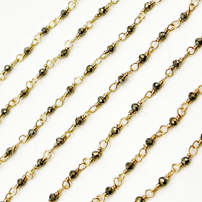 Pyrite Gold Plated Sterling Silver Wire Chain