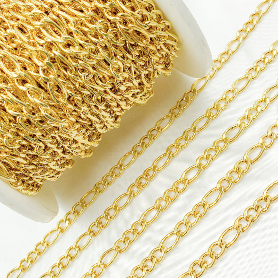 Gold Plated 925 Sterling Silver Gold Plated Figaro Chain. 