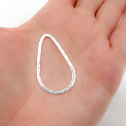 35MM White Sterling Silver Brushed Drop Connector