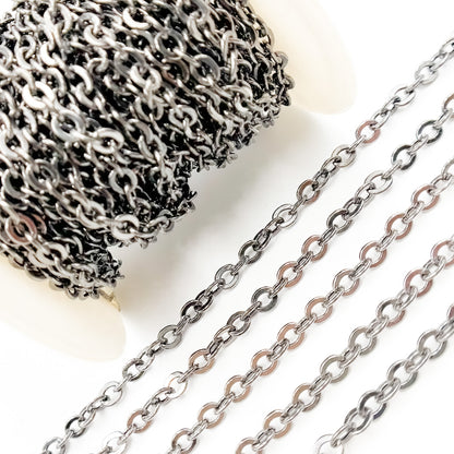 Black Rhodium Sterling Silver Cable Chain