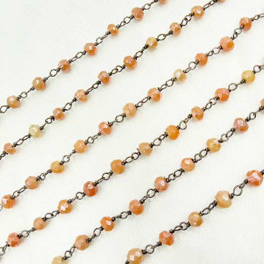 Coated Peach Quartz Wire Chain