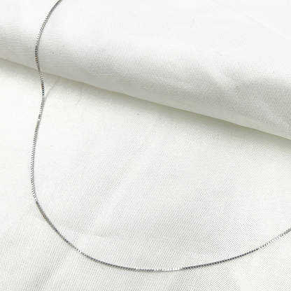 14K Solid White Gold Box Chain