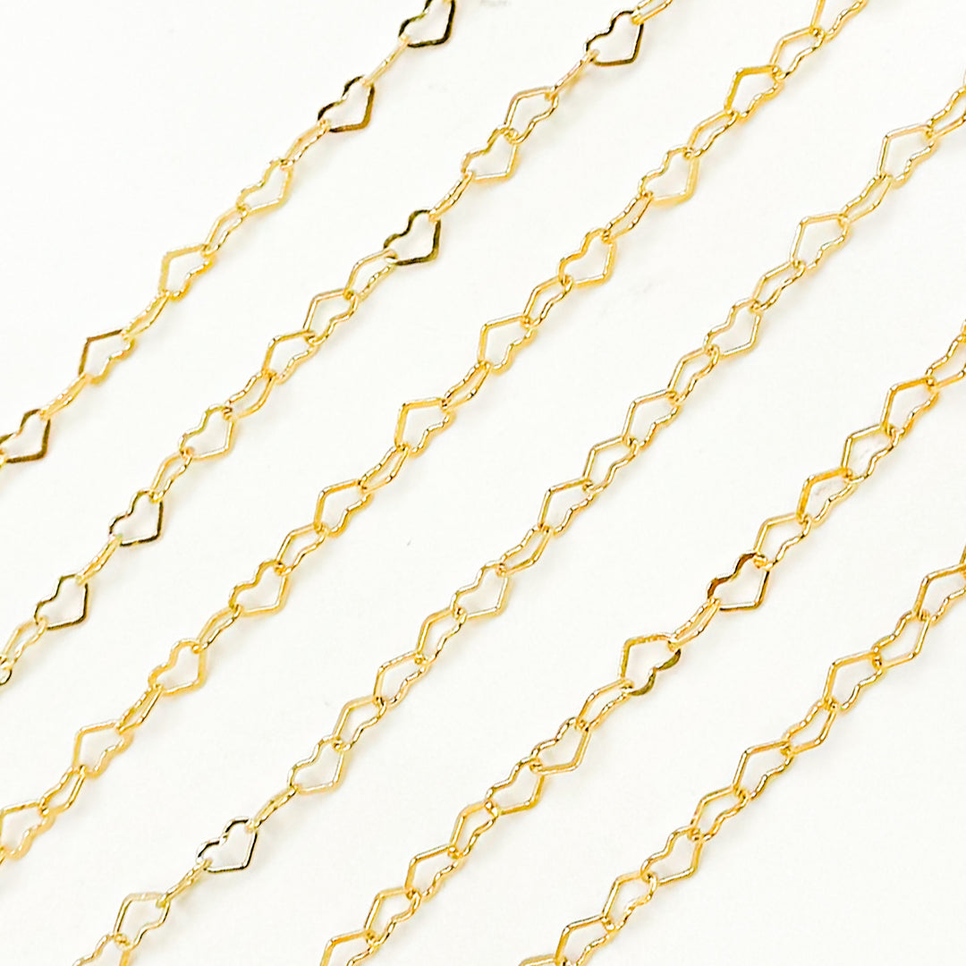 A35F/SPGF. 14K Gold Filled Flat Heart Link Chain