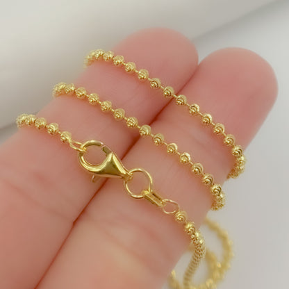 Gold Plated Sterling Silver Ball Necklace