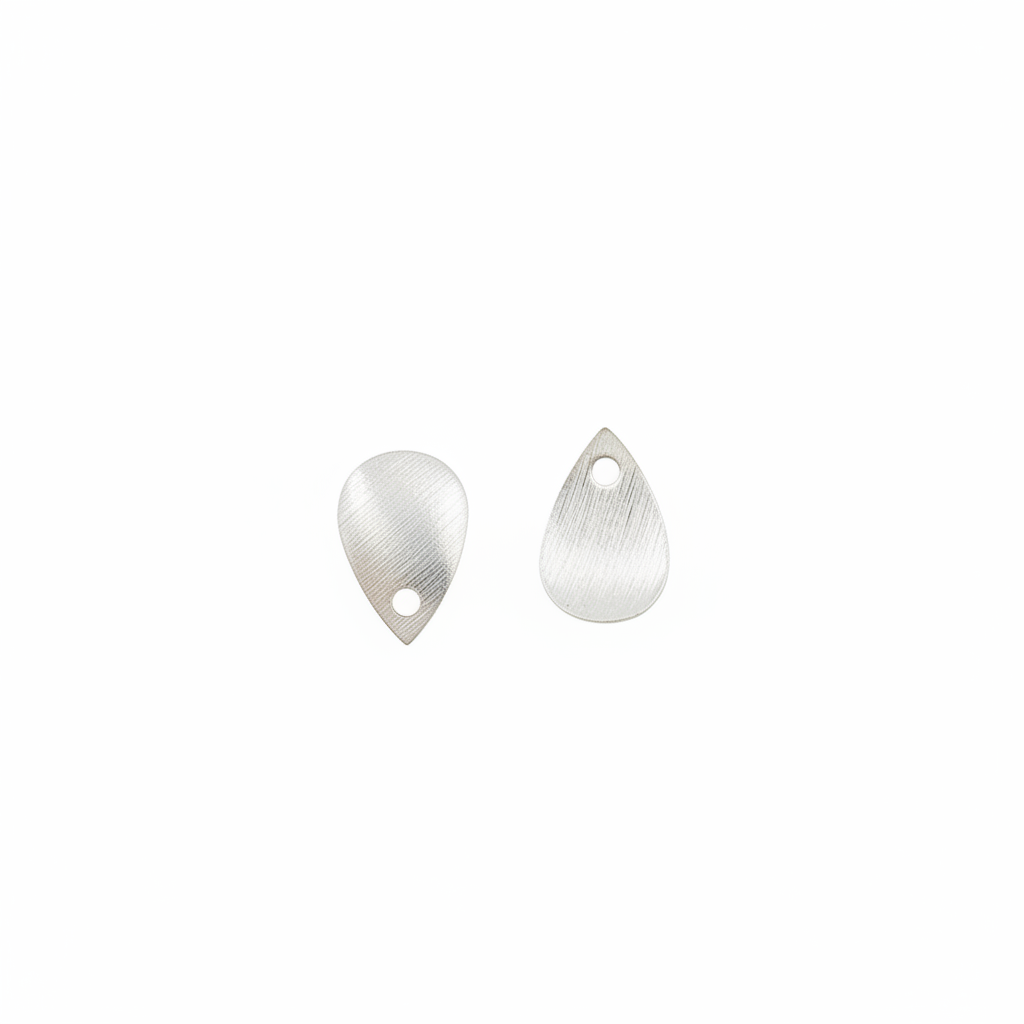 TD6SS. Sterling Silver Curved Tear Drop