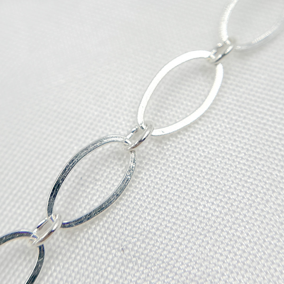 Sterling Silver Flat Long and Short Oval Link Chain
