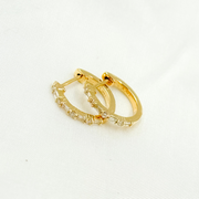 14k Solid Gold Baguette Hoops. EHD57037Y
