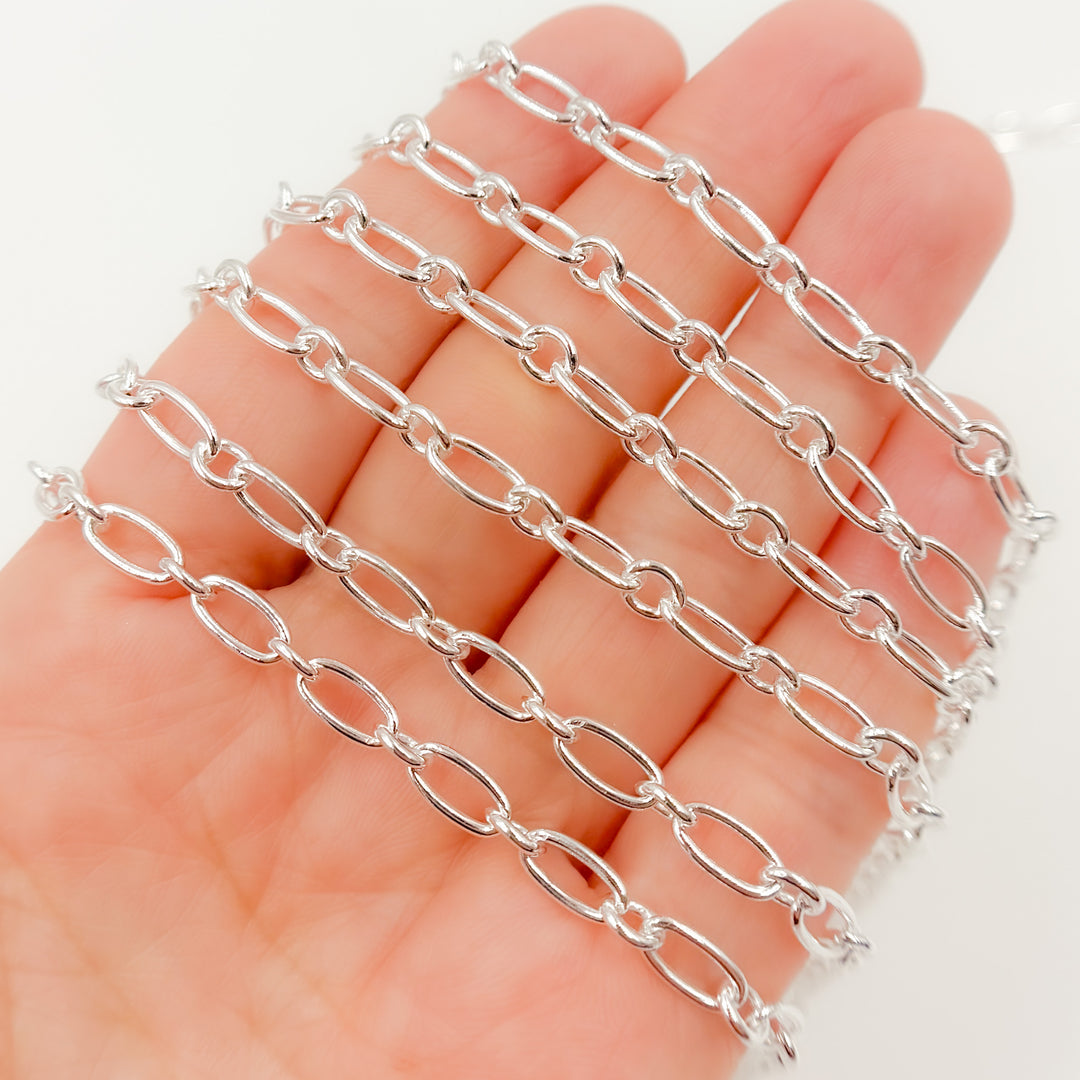 Y136SS. Sterling Silver Smooth Long and Short Link Chain