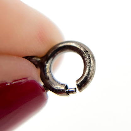 7MM Black Rhodium Sterling Silver Spring Ring Clasp