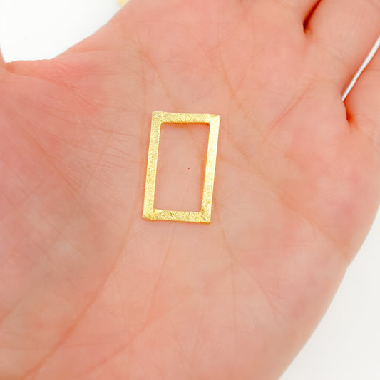 20MM Gold-plated Sterling Silver Brushed Rectangle Connector