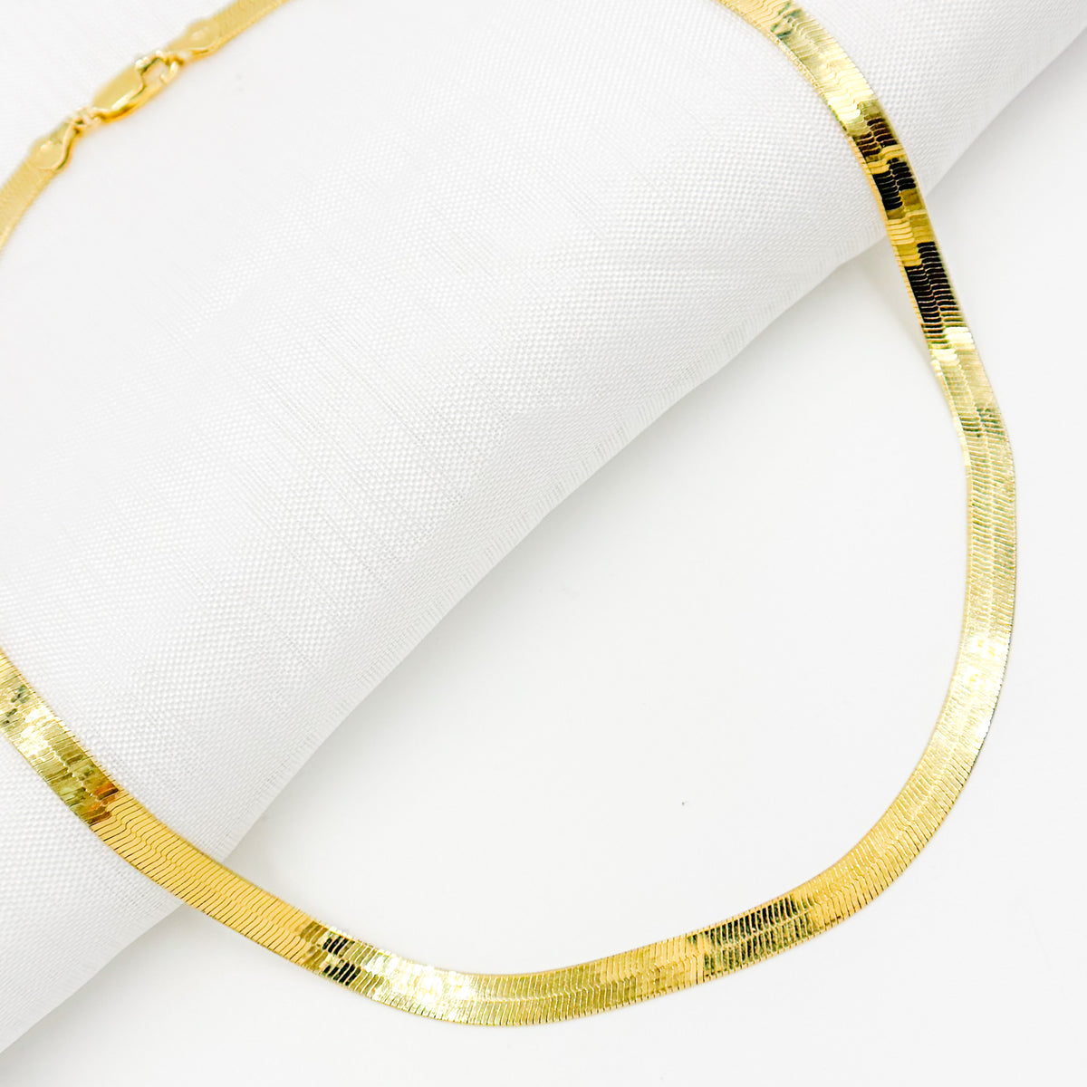 Gold Plated 5.5mm Herringbone Necklace
