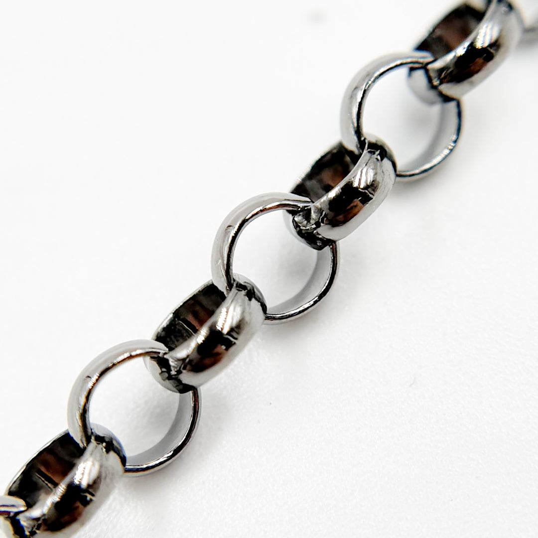 Sterling Silver Black Rhodium Rolo Chain