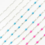 Load image into Gallery viewer, Sterling Silver Enamel Marina Link Chains
